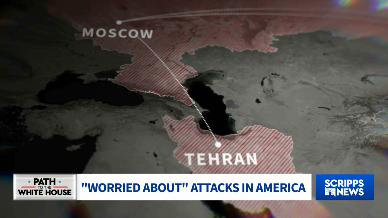 A map illustrates the relative locations of Moscow and Tehran